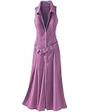 Snap-front belted dress