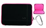 Pink / Magenta Laptop Sleeve Case for 10 inch Coby Kyros MID1024-4G, MID1125-4G Tablet + A Carabiner Hook.