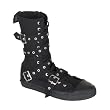 MENS Black Canvas Casual Calf Sneaker Boot Pink Punk Rocker Emo