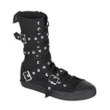MENS Black Canvas Casual Calf Sneaker Boot Pink Punk Rocker Emo