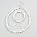 Childrens Girls Jewelry 3pc Pearl Set Bracelet, Necklace & Earrings for Girls. Perfect for Christmas, First Communion, Easter, Graduation, Sunday Dress, Christening or Birthday.
