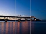 Water Night Time Light Over Bridge Photo Mosaic Art (24' x 34') Poster