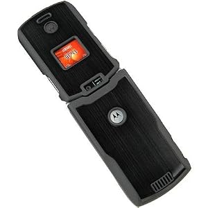 AT&T Cingular Motorola MOTORAZR Razr V3xx Snap-On Black Brushed Aluminum Crystal Case
