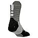 Nike Men's Hyper Elite Basketball High Quarter Socks (Large, Tumbled Grey/White/White Socks)
