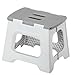 Vigar Compact Foldable Stool, 11 inches, Lightweight, 330-pound Capacity Non-Slip Folding Step Stool for Kids and Adults, Gray