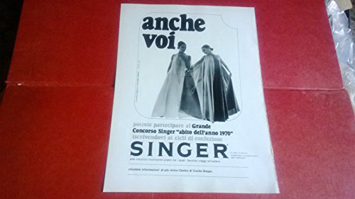 Pubblicità da collezione SINGER Macchina da cucire 1969 originale da rivista d'epoca. Original Advertising from magazine