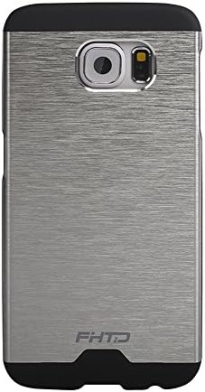 Galaxy S6 Edge Case - FHTD [Slim Meta] [metal] - Ultra Slim Fit aluminum protective shell Samsung Galaxy S6 Cases - Retail Packaging (Silver / Black)