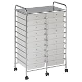 20-Drawer Double-Wide Mobile Organizer Color: White