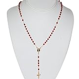 Amber Rosary Faceted 4mm Beads - 18'' Necklace - 21'' Overall Length