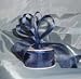 Sheer Organza Ribbon Mono Edge - 7/8" - 25 Yards (75 FT) - Smoked Blue