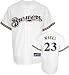 Rickie Weeks Jersey: Adult 2009 Majestic Home White Replica #23 Milwaukee Brewers Jersey
