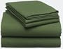 Pinzon 160-Gram Solid Flannel Queen Sheet Set, Olive