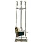 UniFlame 5 Piece Solid Antique Brass Fireset W/ Ball Handles And Square Base