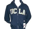 Navy Blue Champion UCLA Bruins Full Zip Hooded Sweatshirt with Sky Blue and Gold Stiched Lettering