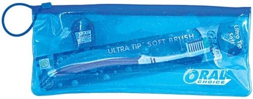 Travel Pouch with Adult Toothbrush and Floss, 12 pcs