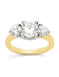 14k Two-tone VS Diamond three stone ring Diamond quality VS (VS2 clarity, G-I color)