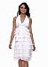 Astrapahl, Kurzes Chiffon Kleid, Neckholder Stil, mit Schleife, Farbe weiss