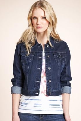 Indigo Collection Pure Cotton Cropped Denim Jacket