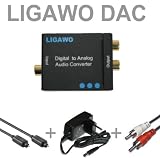 LIGAWO � DAC - Audio digital zu analog Konverter Decoder Wandler - SPDIF/ Toslink zu R/L + Toslinkkabel + Cinchkabel + Netzteil