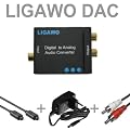 LIGAWO � DAC - Audio digital zu analog Konverter Decoder Wandler - SPDIF/ Toslink zu R/L + Toslinkkabel + Cinchkabel + Netzteil