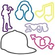 Noimageavailablesmall Silly Bandz Shaped Rubber Bands Bracelets 24pack Justin Bieber