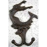Tropical TiKi Cast Iron Mermaid Wall Hook Peg Decor