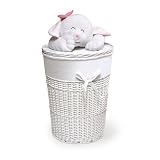 Badger Basket Company Round Hamper with Lid with... by Badger Basket