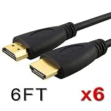 6 Pack Premium 1.8m 6Ft HDMI Cable for 1080p PS3 HDTV