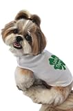 Ruff Ruff and Meow Dog Tank Top, Lucky Charm, White, Medium