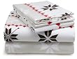 Pinzon 160-Gram Printed Flannel Queen Sheet Set, Swiss Bliss Grey