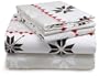 Pinzon 160-Gram Printed Flannel Queen Sheet Set, Swiss Bliss Grey