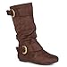 Journee Collection Womens Regular Sized and Wide-Calf Slouch Buckle Microsuede Boot