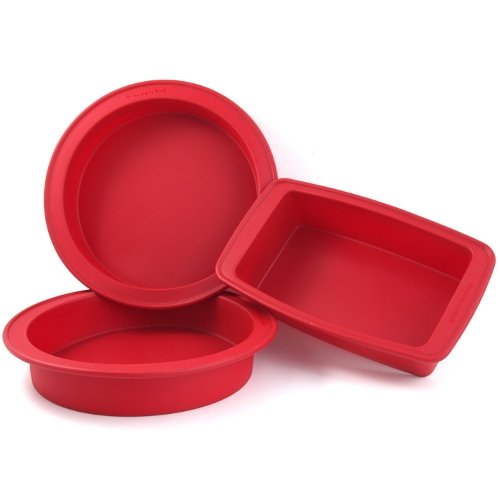 KitchenAid 3 Piece Silicone Bakeware Set RED