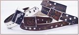 Neves 100% Full Grain Leather Complete Belts Large Eyelets, Studs, and Embossed Leather Buckle