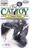 Vo-Toys Beaded 3in Longhair 2 tone Mouse Cat Toy