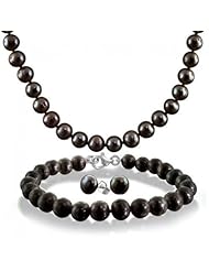 Bling Jewelry Sterling Silver Peacock Potato Freshwater Pearl Jewelry Set