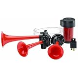 HELLA 003001621 12V 3-Trumpet Air Horn Kit by HELLA