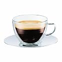BODUM Grande Veneziano Thermal 11.2-Ounce Jumbo Cup with Stainless Saucer, Set of 2