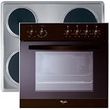 Whirlpool Heko 3360 BR Herdset  / bestehend aus AKP 334/AV/05 Einbauherd Braun + AKL 760/IX/01 Einbau-Kochmulde Edelstahl