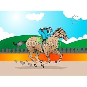Peel and Stick Wall Decals - Horse in a Tournament Race 