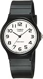 Casio Men's MQ24-7B2 Black Resin Quartz Watch with White Dial