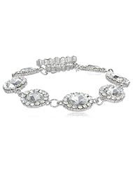 Nina Zea 8 Oval Halo Toggle Clasp Bracelet, 8.5"