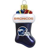 NFL Denver Broncos Blown Glass Stocking Ornament