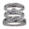 Diamond Engagement Ring & Wedding Band Set in 14K White Gold