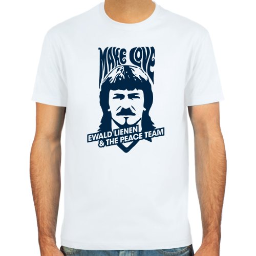 T-Shirt Ewald Lienen ::: Farbauswahl: skyblue, sand, weiß oder deepred ::: Größen: S-XL ::: Fußball-Kult