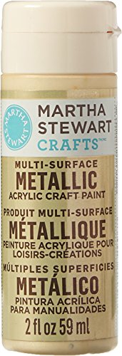Martha Stewart Crafts Multi-Surface Metallic Acrylic Craft Paint in Assorted Colors (2-Ounce), 32996 Light Gold