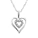 10K White Gold Double Heart .005 ct.t.w. Diamond Pendant Necklace
