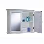 2 Door Mirrored Bathroom Cabinet - White