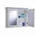 2 Door Mirrored Bathroom Cabinet - White