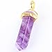 SUNYIK Amethyst Quartz Stone Gemstone Six Pyramid Bead Pendant